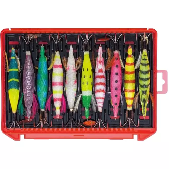 Коробка Meiho Takoegi Case L 225x190x40mm к:red, фото , изображение 3